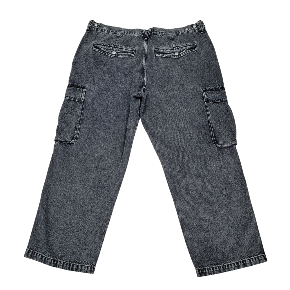 Madewell Low-Slung Straight Cargo Jeans Faded Black Baggy Slouchy Women’s W33P - Picture 5 of 17